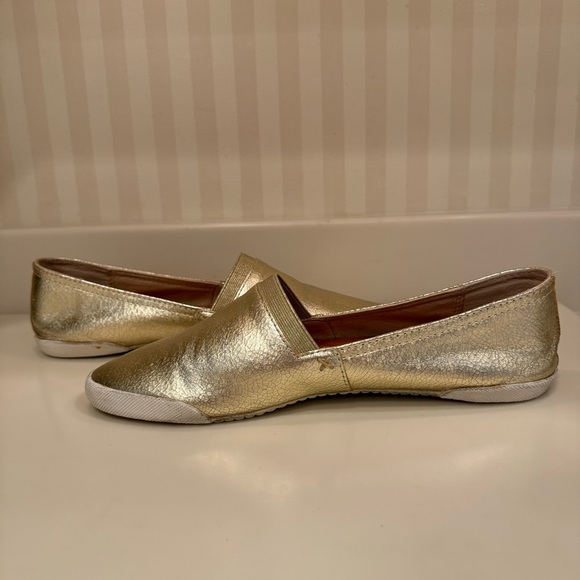 MFrye Melanie Metallic Gold Slip On Ballet Flats - Picture 9 of 16